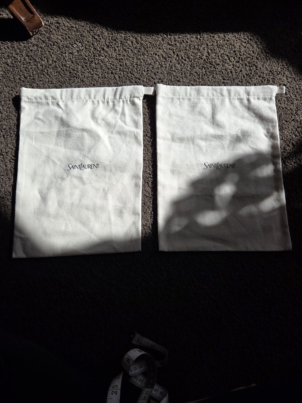 Saint Laurent Drawstring Dust Bags - White (Set of 2)